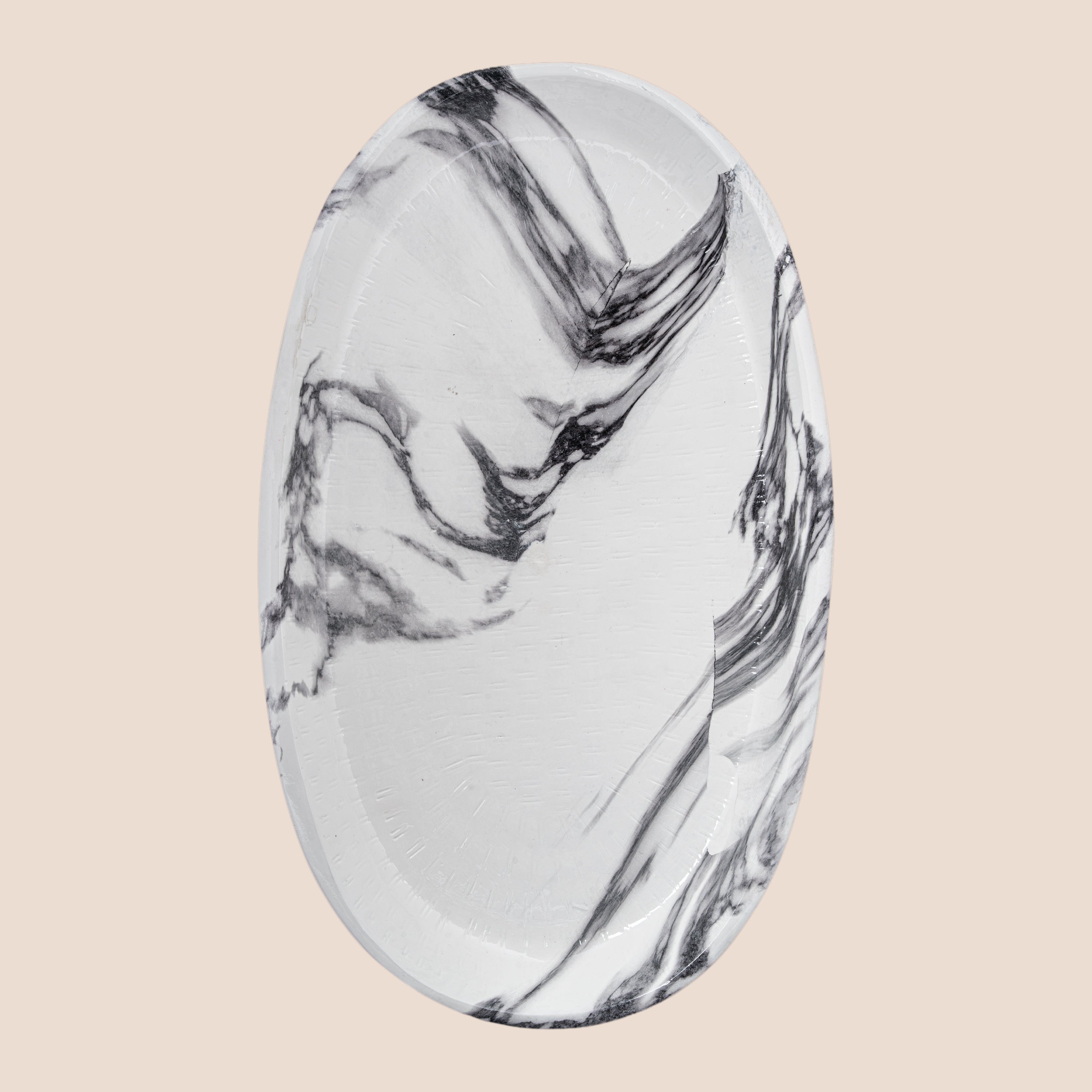 Aureon Oval & Marquina Edge Platter- Décor Tray Set