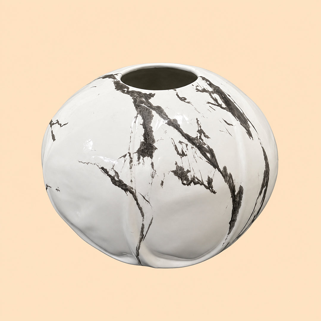 Marble Vein Orb- Vase