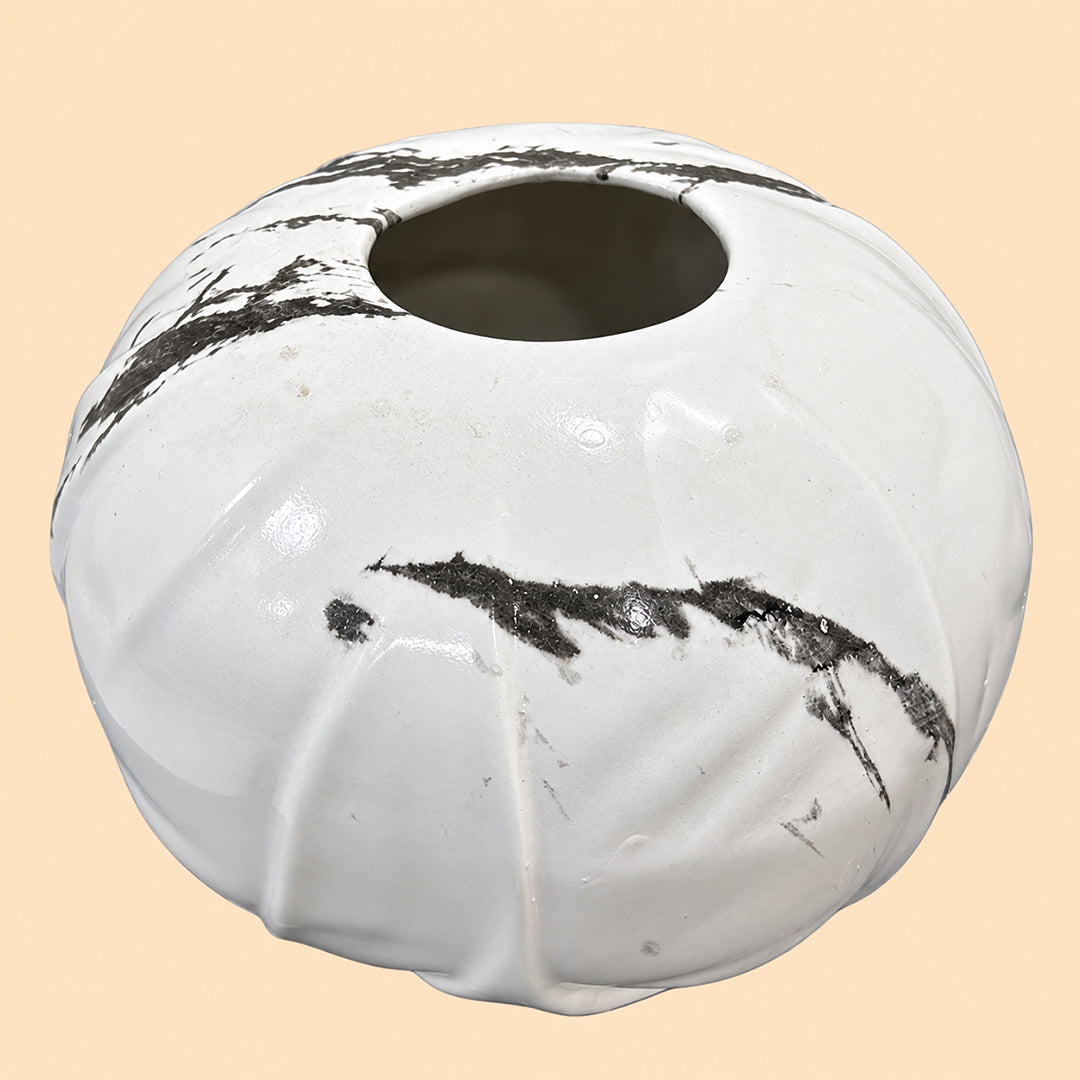 Marble Vein Orb- Vase