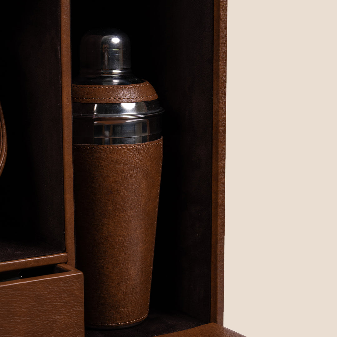 Legacy Liquor Leather Chest- Barware Set - Rakhi Gift Set