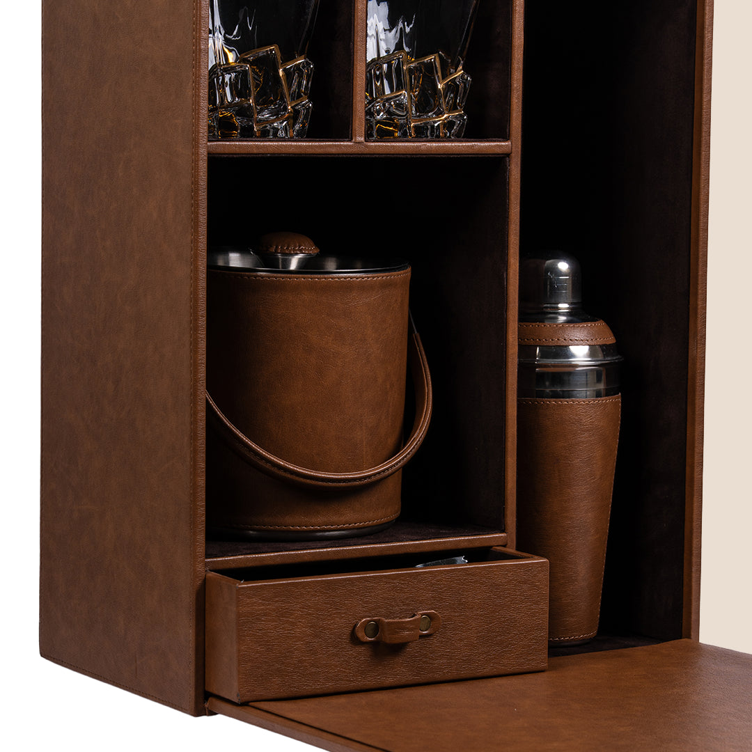 Legacy Liquor Leather Chest- Barware Set - Rakhi Gift Set