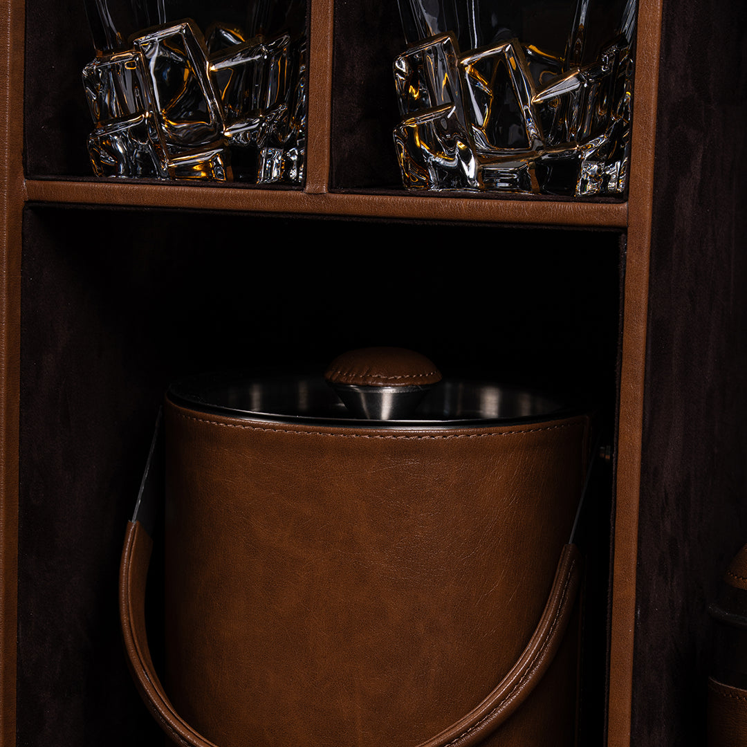 Legacy Liquor Leather Chest- Barware Set - Rakhi Gift Set