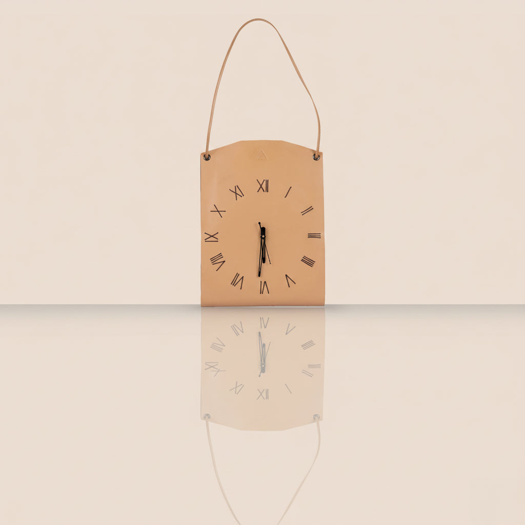 Tether Wall Clock- Real Leather