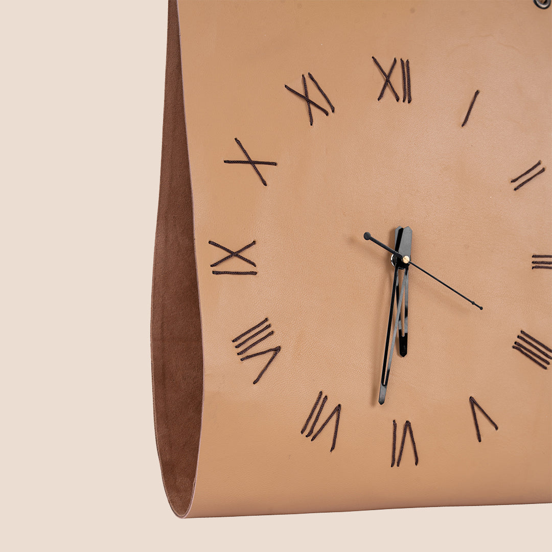 Tether Wall Clock- Real Leather