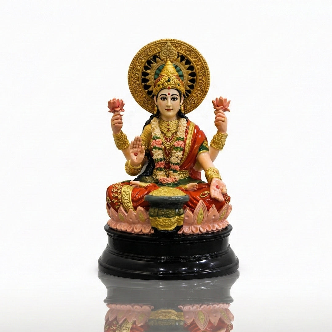 Goddess Lakshmi Ji - God Idol (Hand Painted)