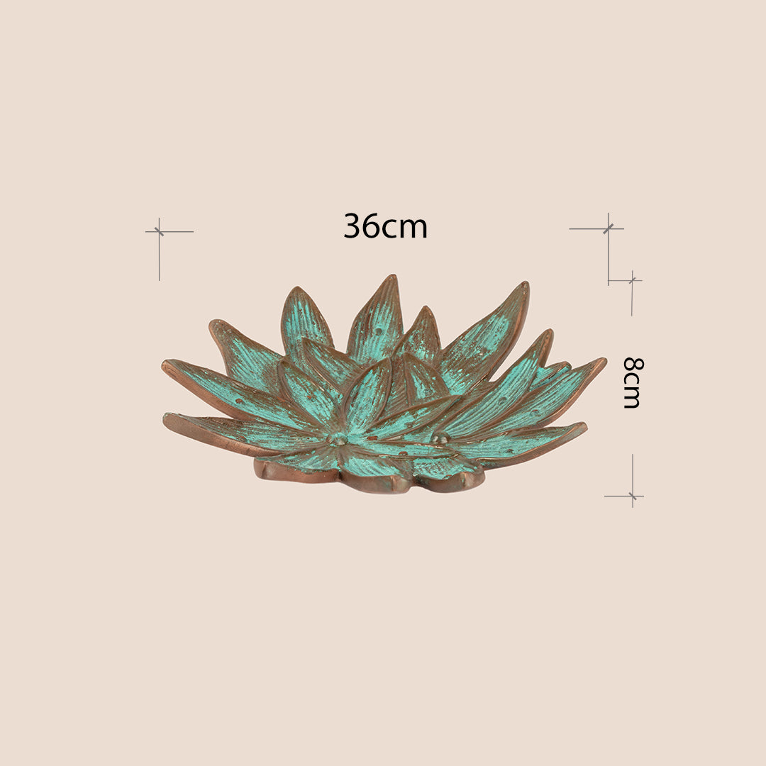 Emerald Lotus Platter - Décor Tray