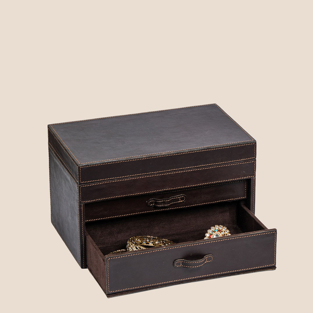 Royal Relic 3 layer Leather Organizer- Real Leather- Rakhi Gift Set