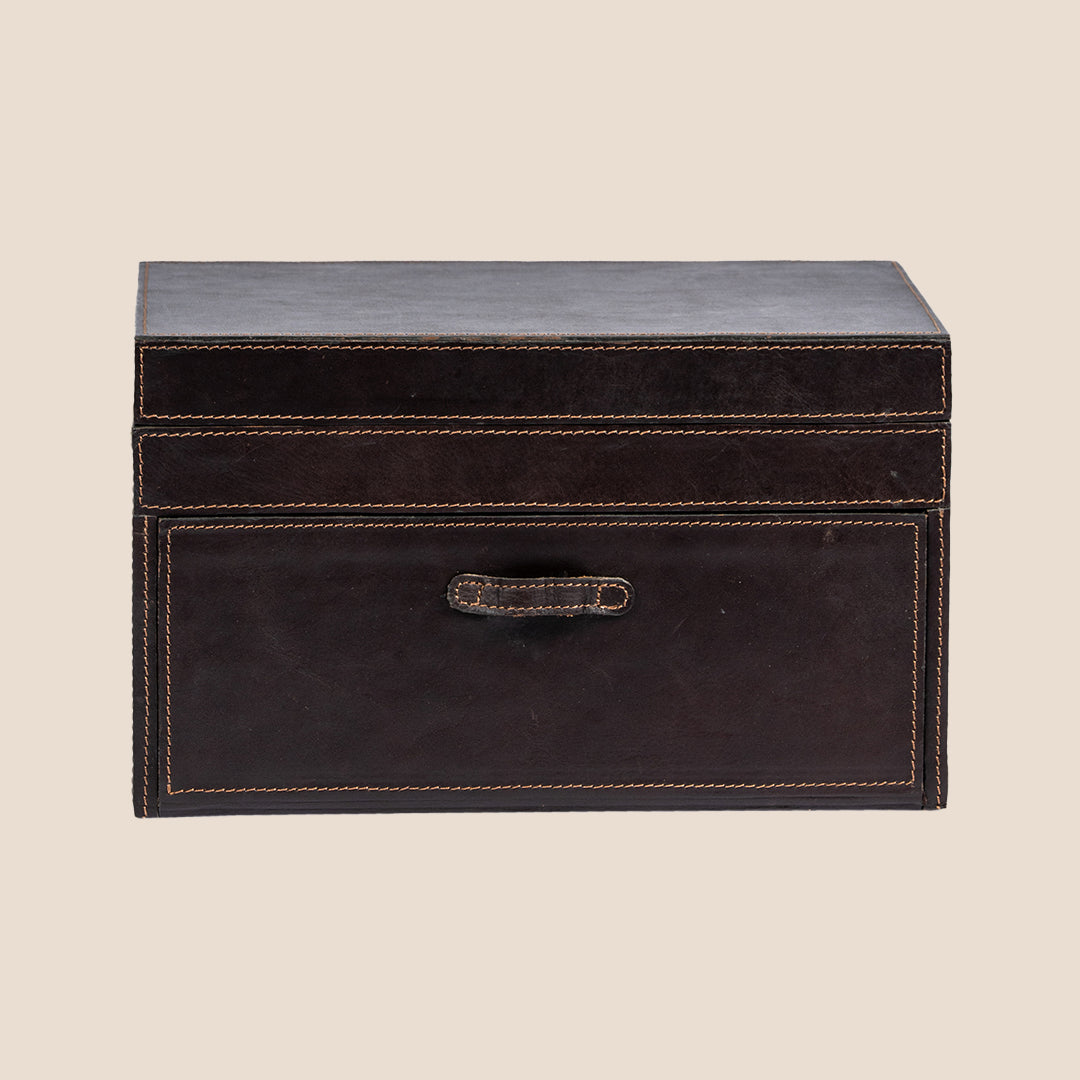 Royal Relic 3 layer Leather Organizer- Real Leather- Rakhi Gift Set
