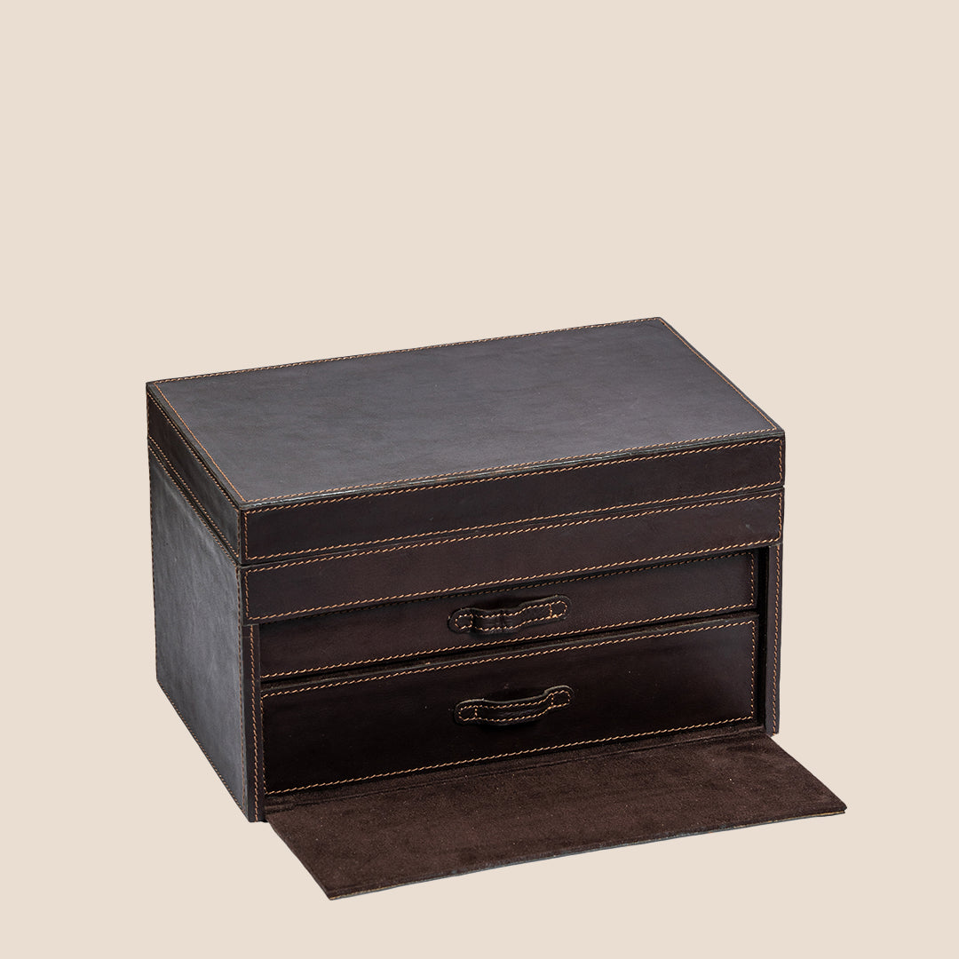 Royal Relic 3 layer Leather Organizer- Real Leather- Rakhi Gift Set