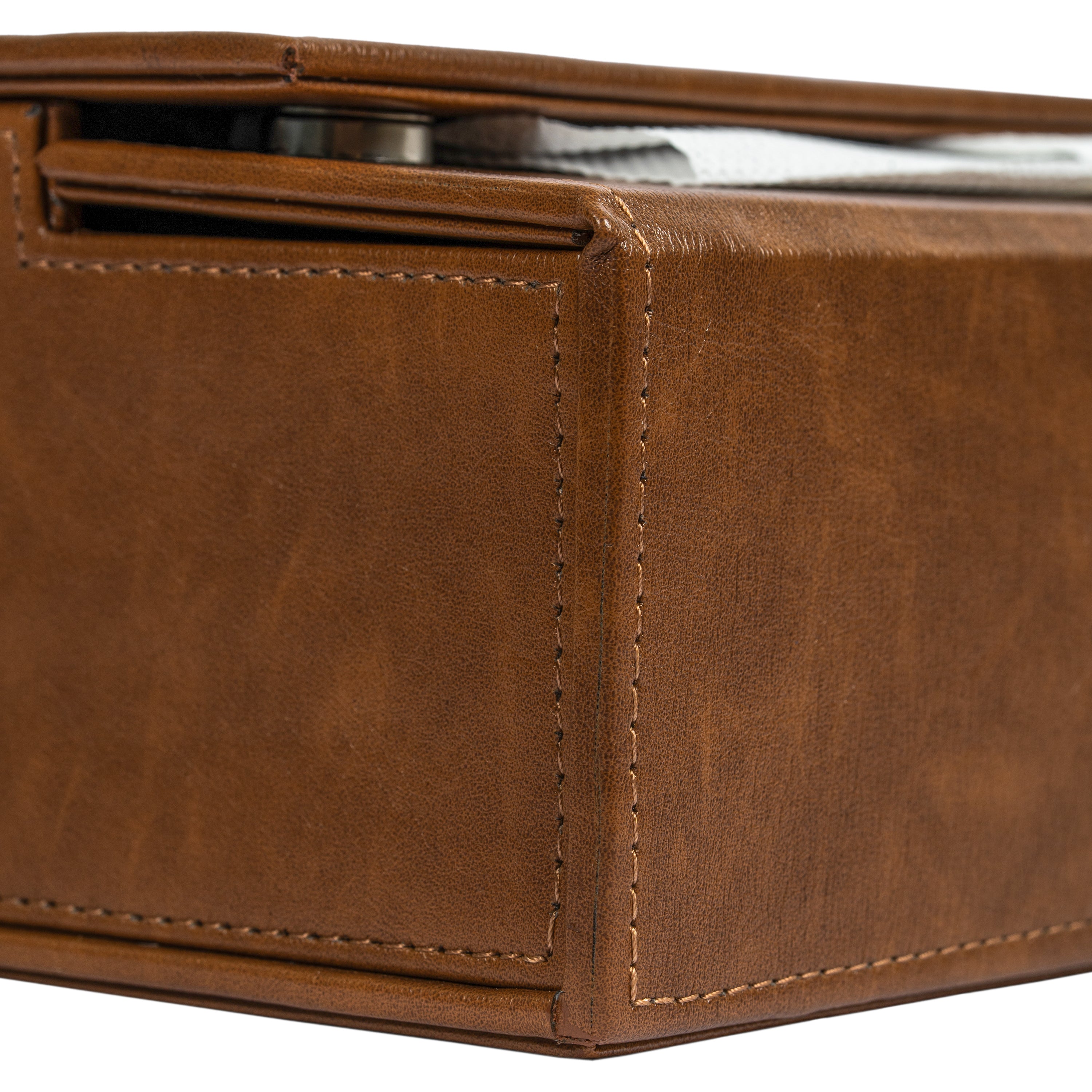 Brown Flap Lock Leather Holder