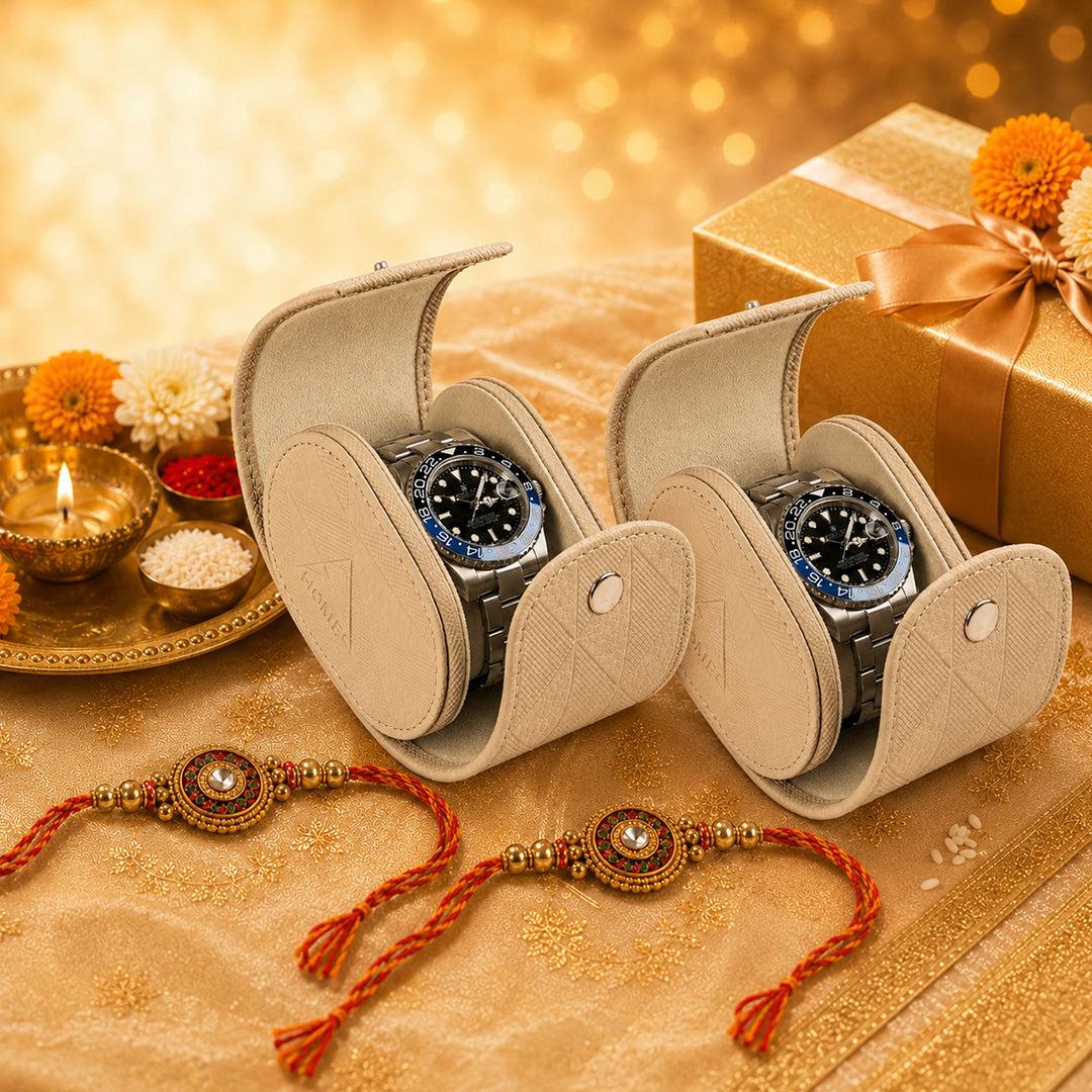 The Chrono Vault – Single Watch Travel Case - Rakhi Gift Set