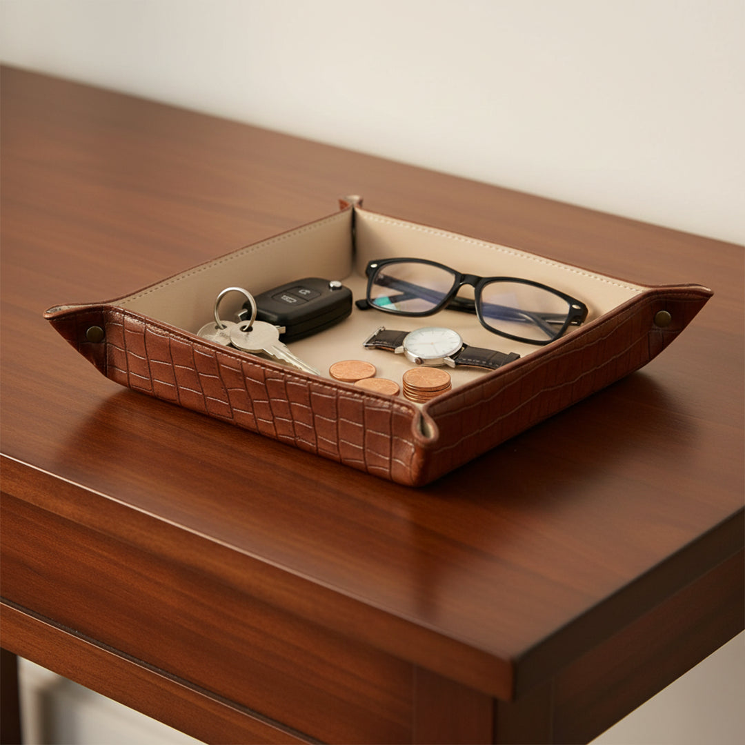 Classic Square Leather - Decor Tray