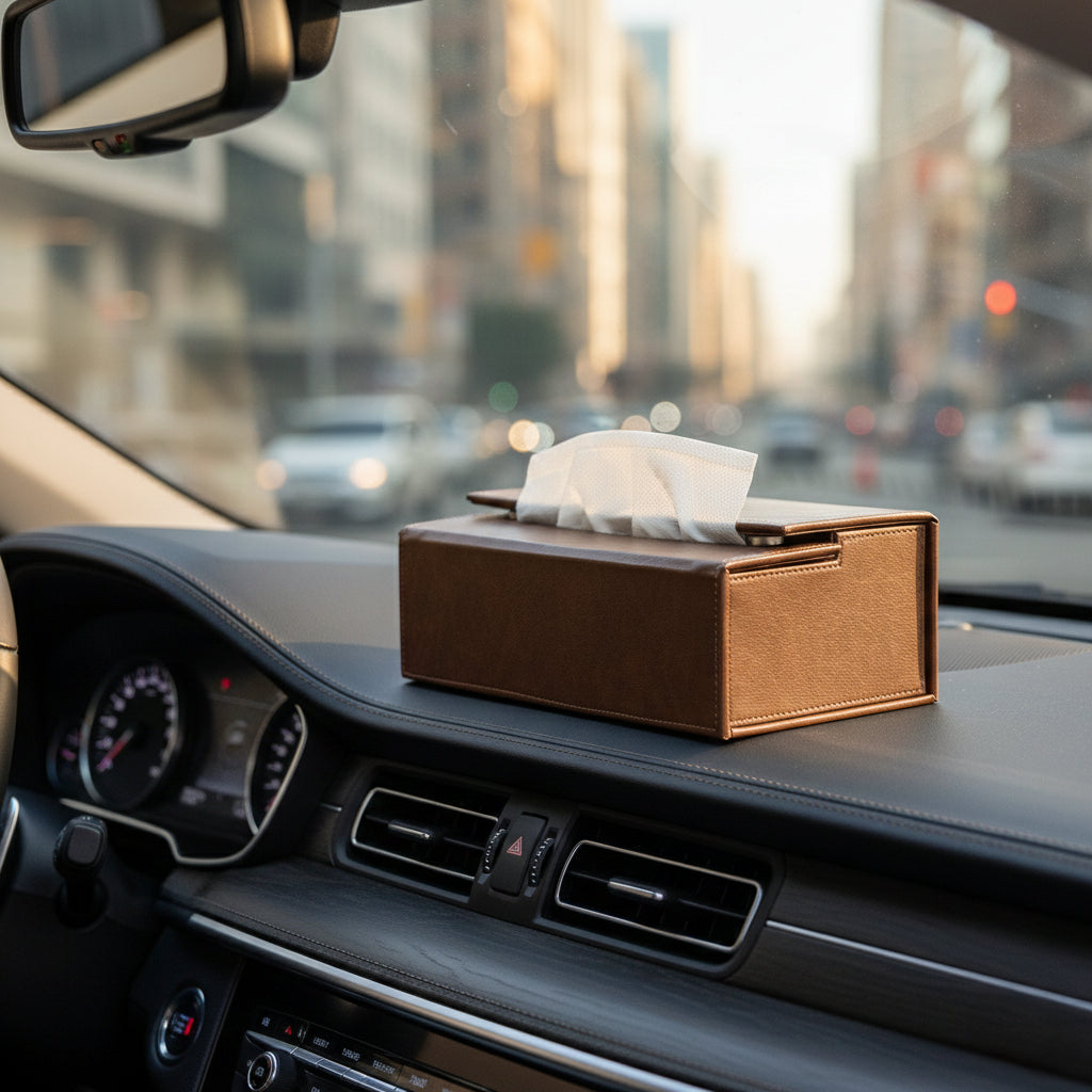 Brown Flap Lock Leather Holder