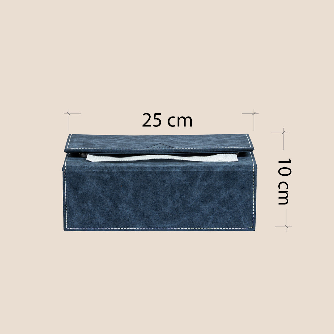 Blue Flap Lock Leather Holder