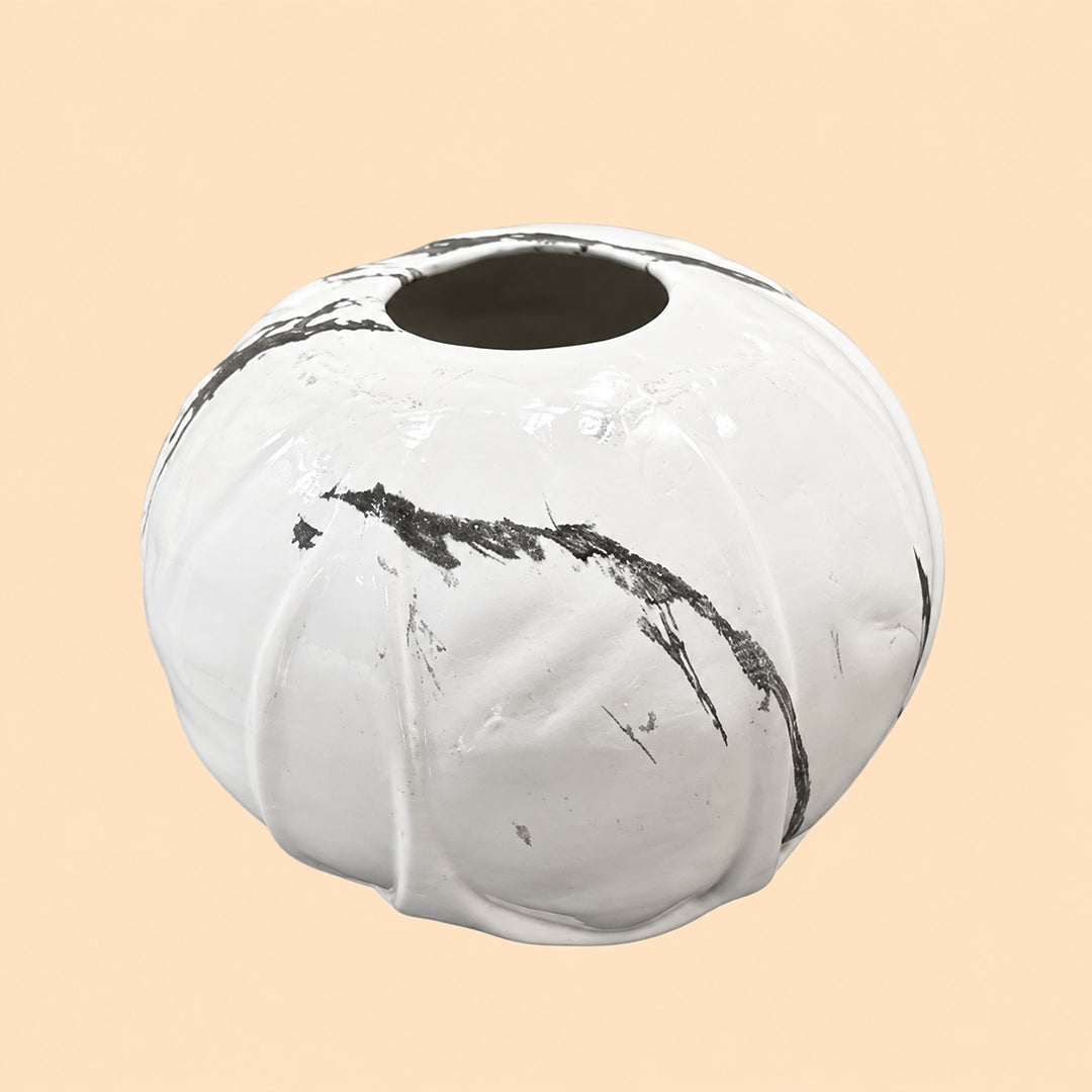 Marble Vein Orb- Vase