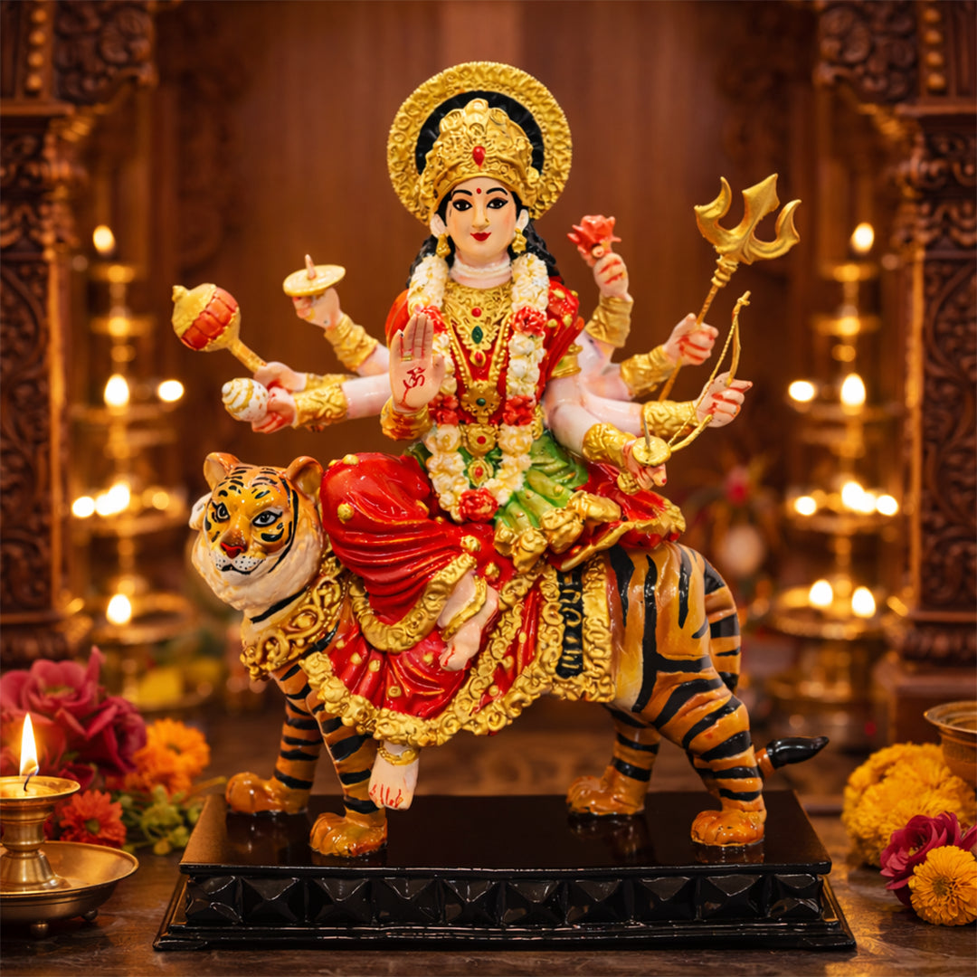 Goddess Durga Ji - God Idol (Hand Painted)