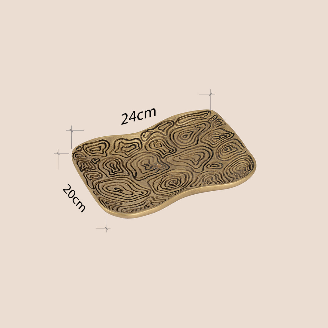 Solstice Bloom Tray & Strata Form Platter - Décor Tray Set