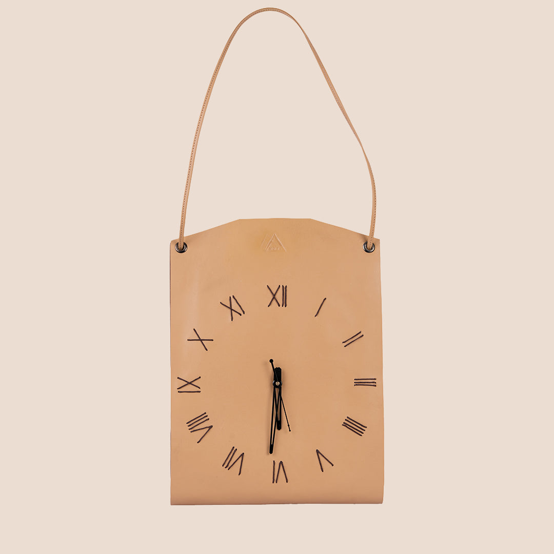 Tether Wall Clock- Real Leather