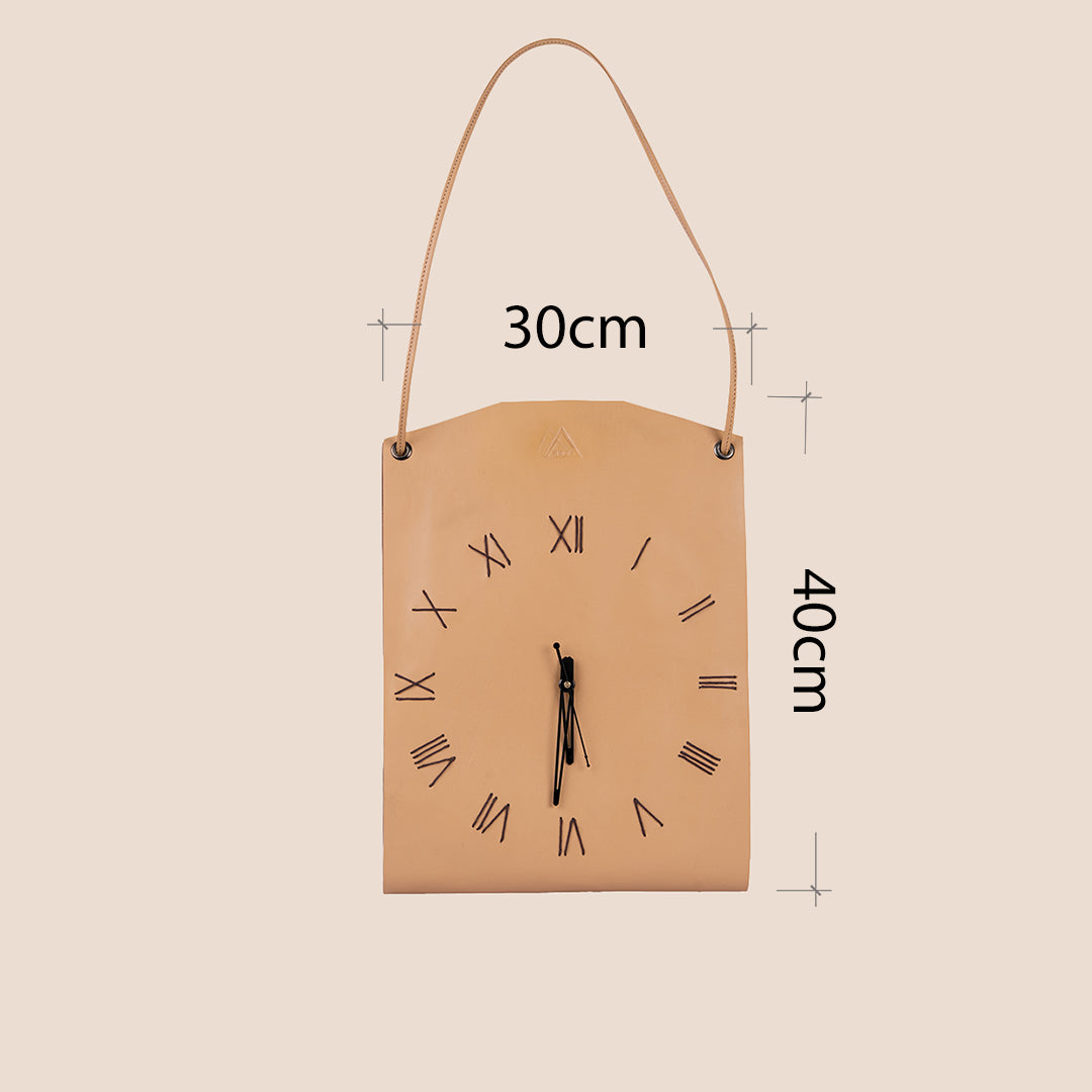 Tether Wall Clock- Real Leather