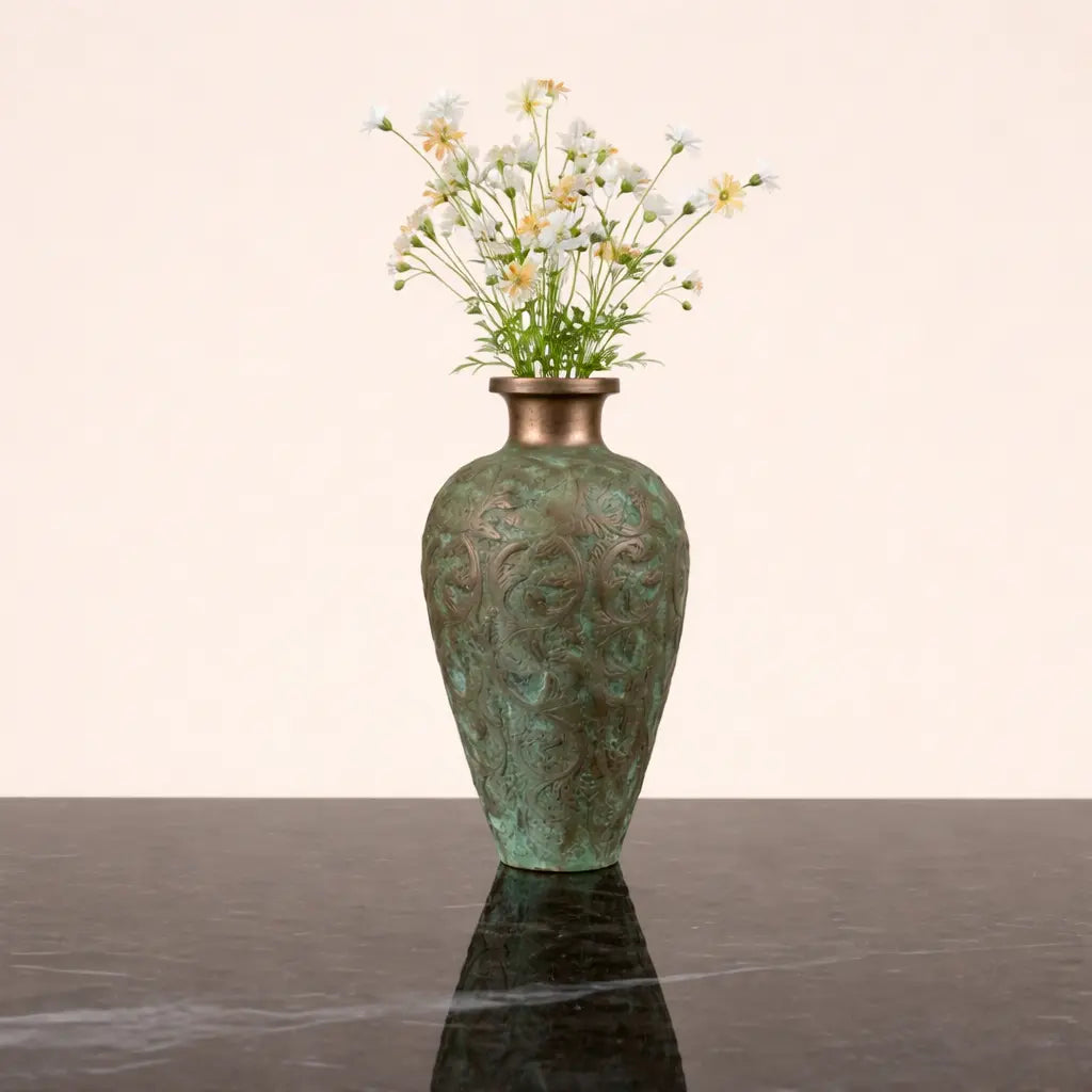Floral Patina Grid - Vase