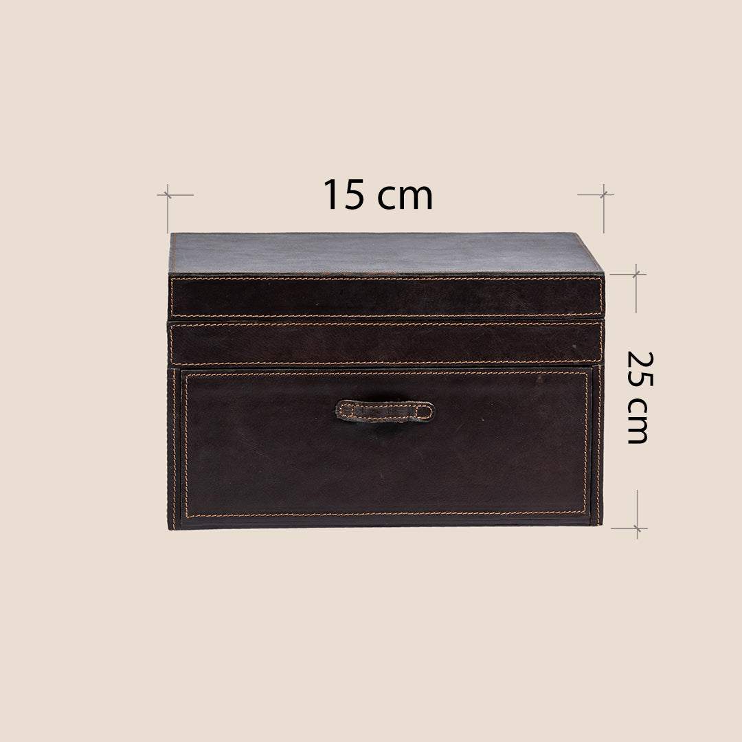 Royal Relic 3 layer Leather Organizer- Real Leather- Rakhi Gift Set