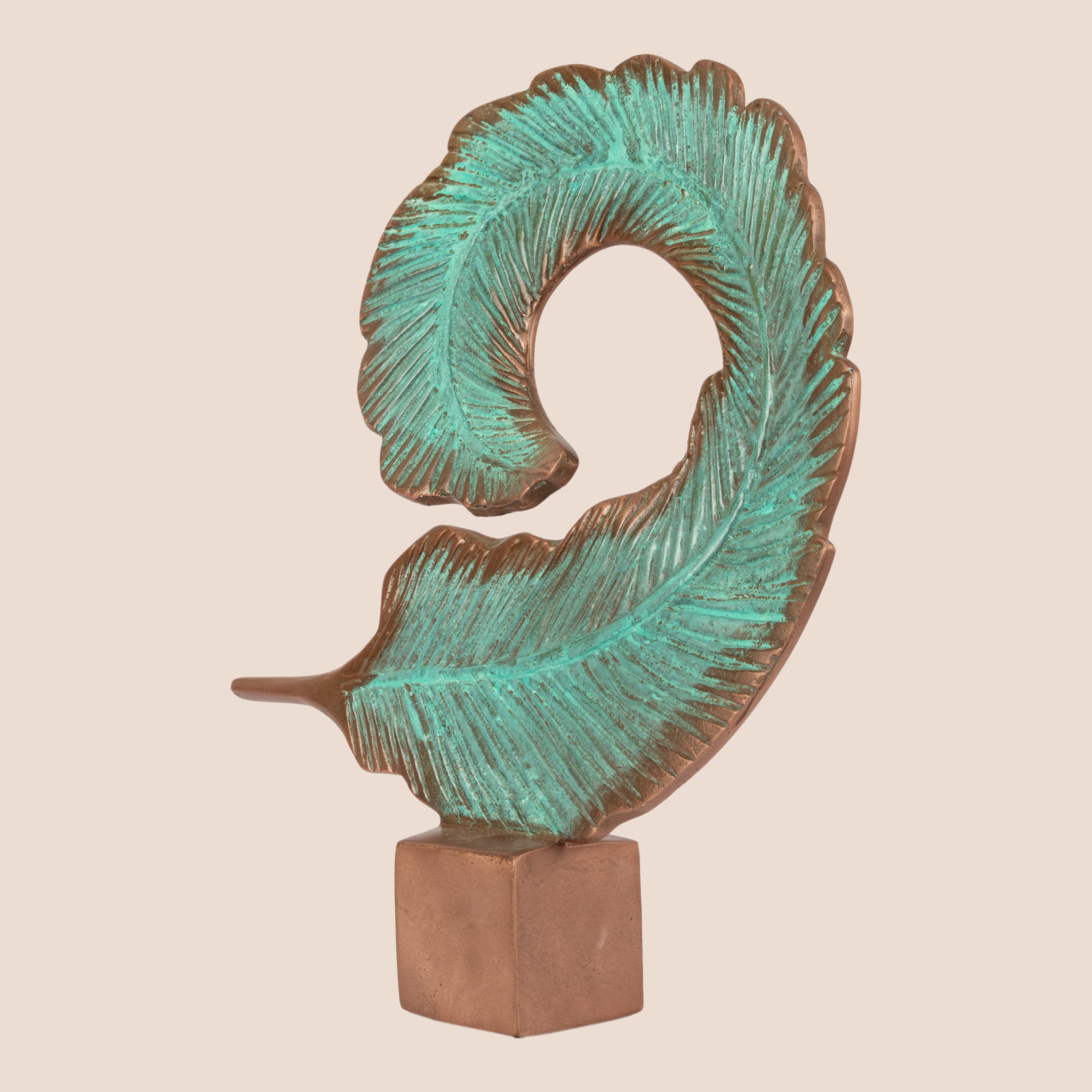 Patina Crest Spiral - Sculpture