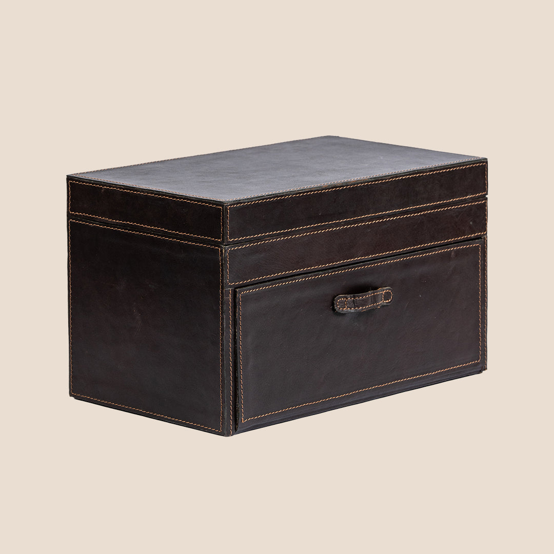 Royal Relic 3 layer Leather Organizer- Real Leather- Rakhi Gift Set