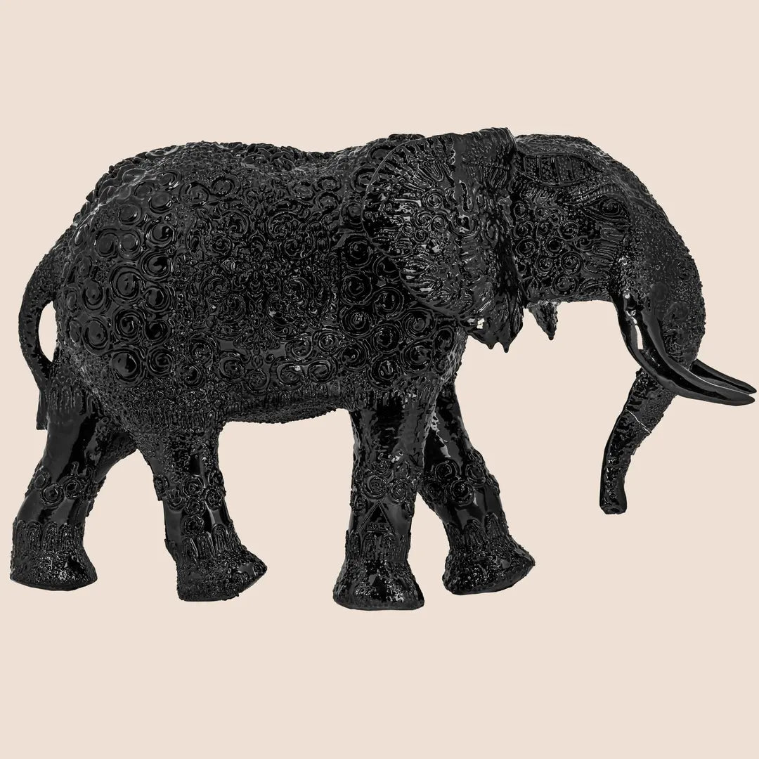 Gajraj: The Majestic Guardian of Auspiciousness (Black Chrome) - ACad Home